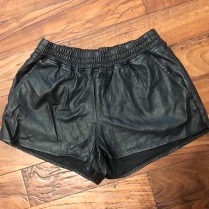 H&M Leather Shorts with Pockets